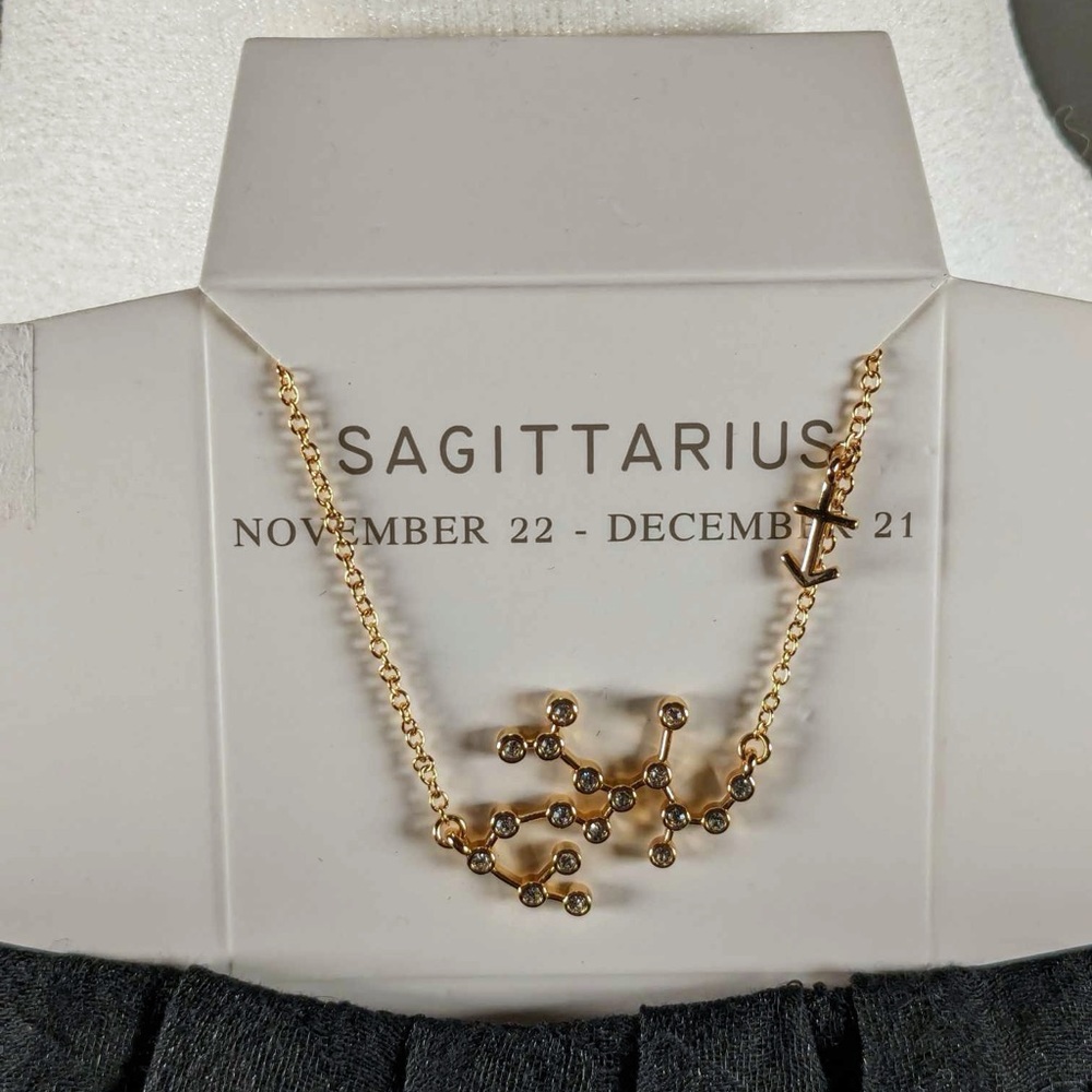 NWT Zodiac Necklace Constellation - SAGITTARIUS gold plate